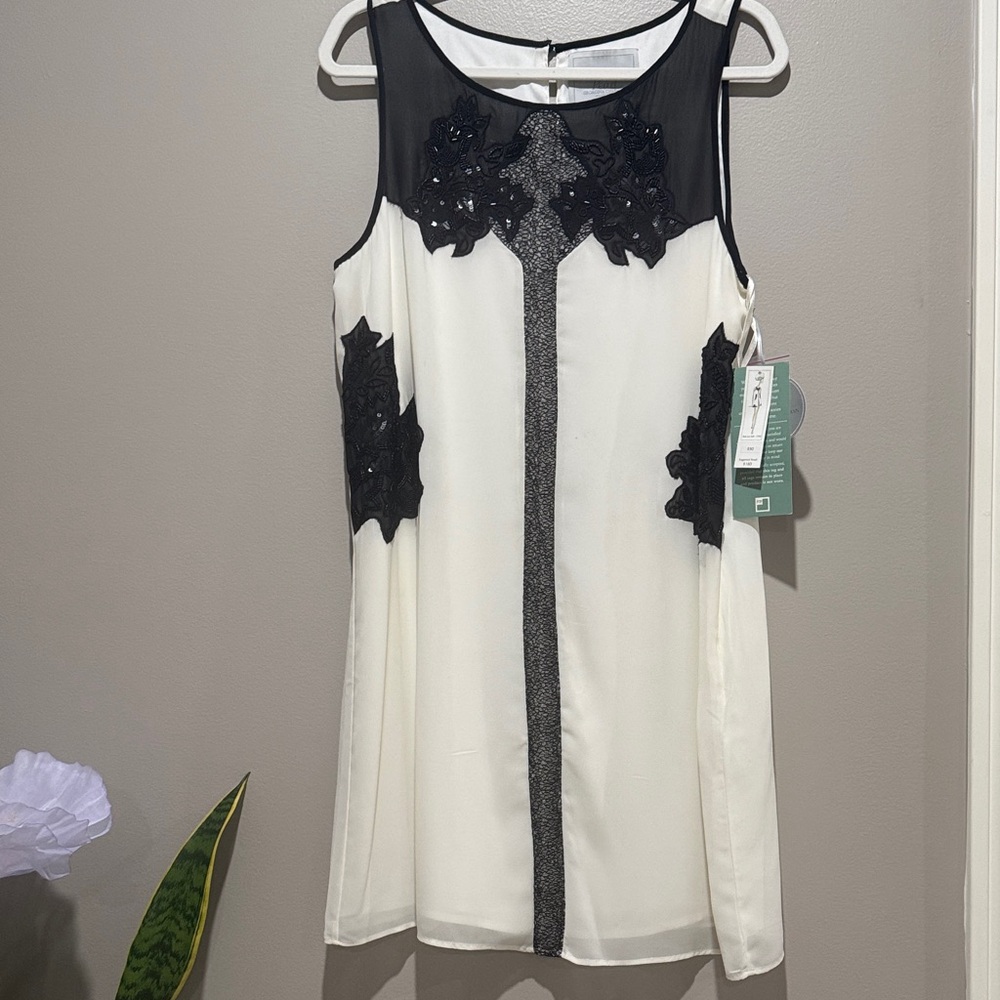 Pearl by Georgina Chapman Black and Cream Dress